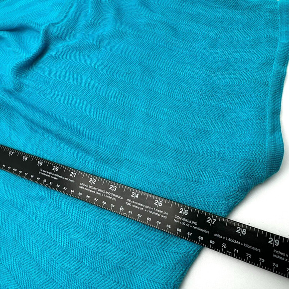 CHICO'S Women's XL Blue Harmony Cardigan Sweater Lightweight Herringbone Knit - Picture 7 of 8